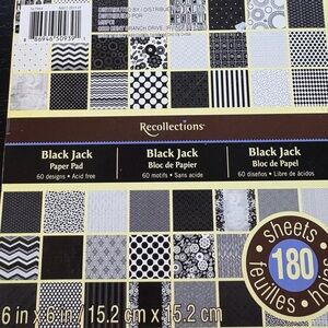Recollections Black and White Patterned Black Jack Paper Pad